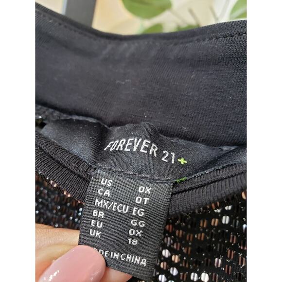 Forever 21 Sequin Pant Womens 0X Black Geo Print Elastic waist Wide Legs Pull On - Picture 6 of 12